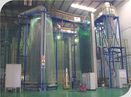 V型立式粉末噴房